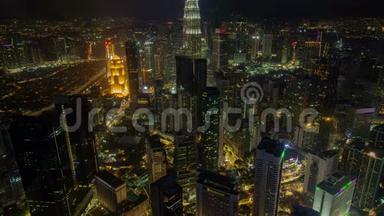 吉隆坡市中心的夜景延时